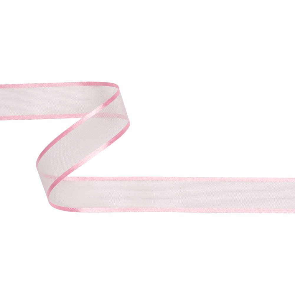 Sheer Ribbon with Double Faced Satin Edges - 1" - Pink Sheer Ribbon with Double Faced Satin Edges - 1" - Pink