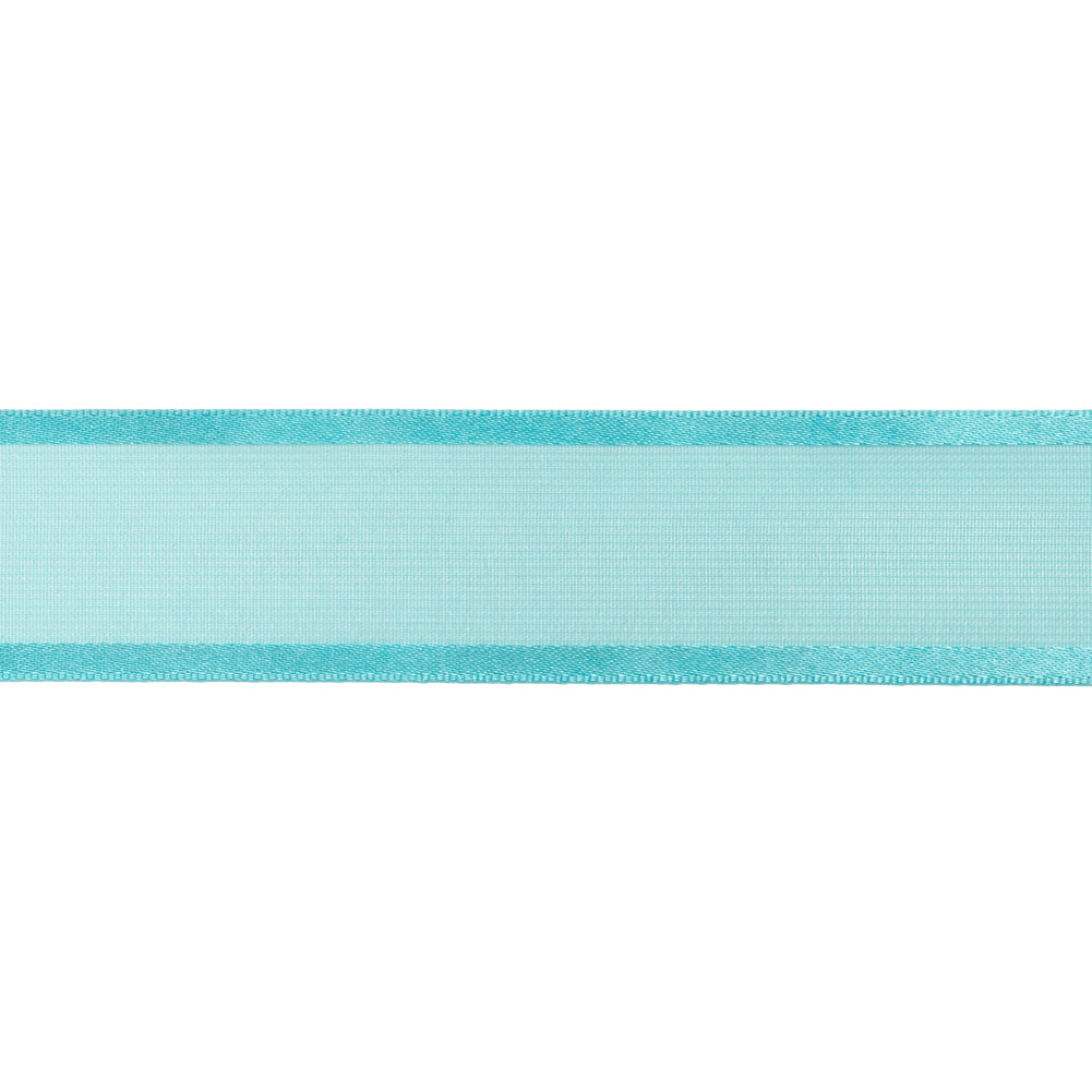 Sheer Ribbon with Double Faced Satin Edges - 1" - Turquoise Sheer Ribbon with Double Faced Satin Edges - 1" - Turquoise