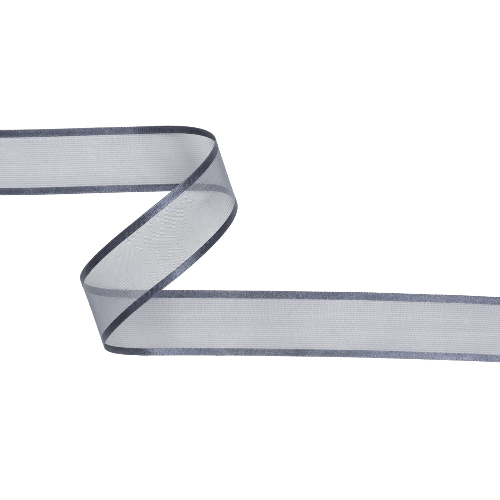 Sheer Ribbon with Double Faced Satin Edges - 1" - Gray Sheer Ribbon with Double Faced Satin Edges - 1" - Gray