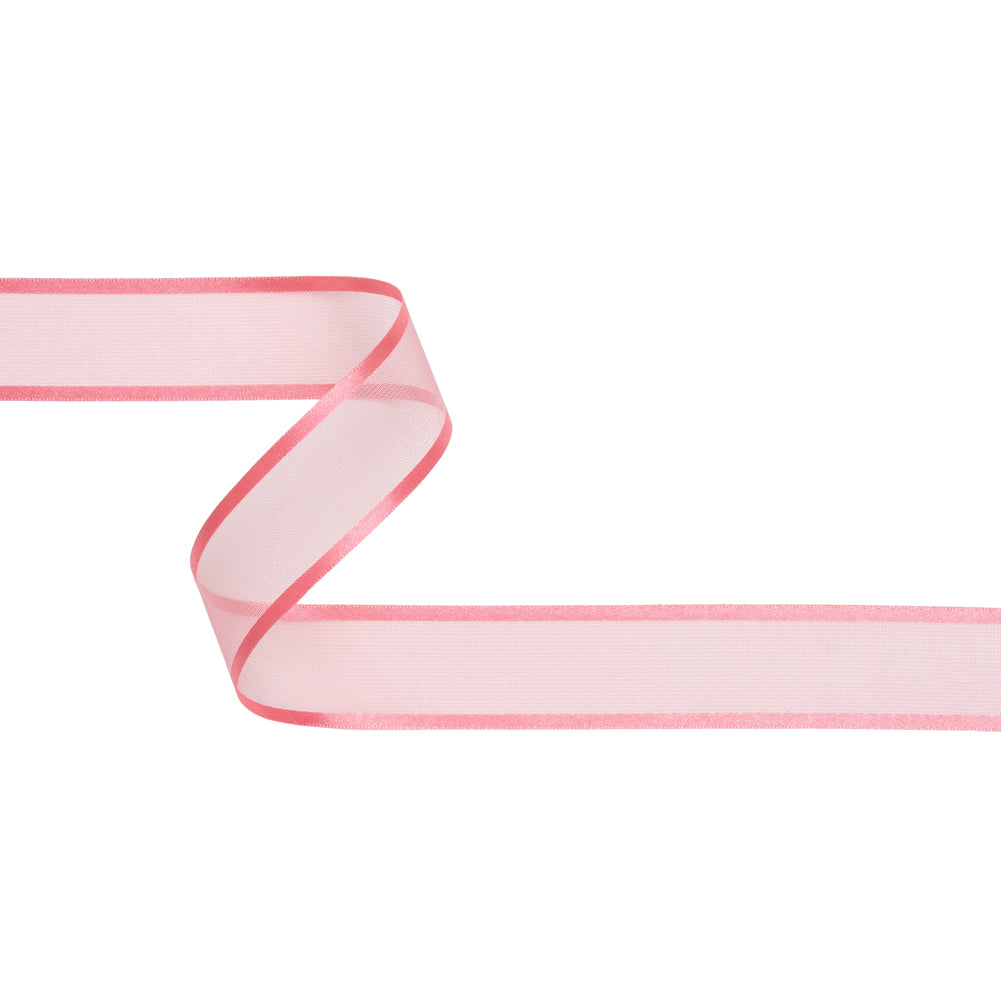 Sheer Ribbon with Double Faced Satin Edges - 1" - Rose Sheer Ribbon with Double Faced Satin Edges - 1" - Rose