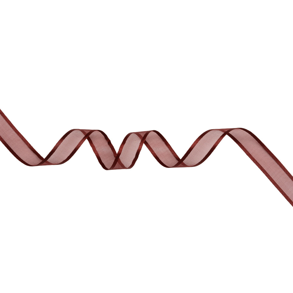 Sheer Ribbon with Double Faced Satin Edges - 0.75" - Wine Sheer Ribbon with Double Faced Satin Edges - 0.75" - Wine