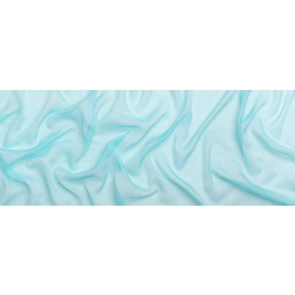 Chiffon-Like Silk Voile - Aqua and White Iridescent - Adelaide Collection - Full Chiffon-Like Silk Voile - Aqua and White Iridescent - Adelaide Collection - Full