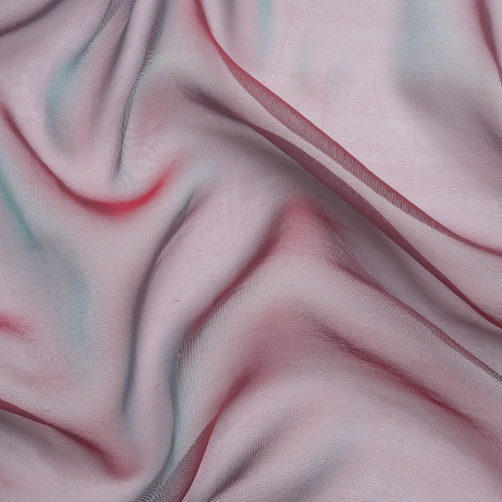 Chiffon-Like Silk Voile - Ice Blue and Berry Red Iridescent - Adelaide Collection Chiffon-Like Silk Voile - Ice Blue and Berry Red Iridescent - Adelaide Collection