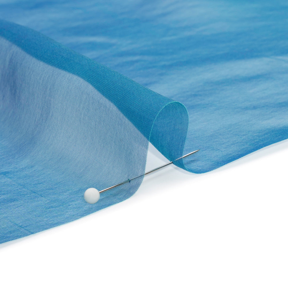 Chiffon-Like Silk Voile - Teal and Royal Iridescent - Adelaide Collection Chiffon-Like Silk Voile - Teal and Royal Iridescent - Adelaide Collection