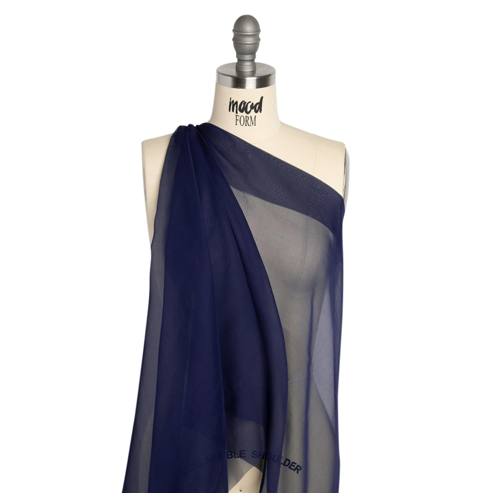 Chiffon-Like Silk Voile - Navy Iridescent - Adelaide Collection Chiffon-Like Silk Voile - Navy Iridescent - Adelaide Collection