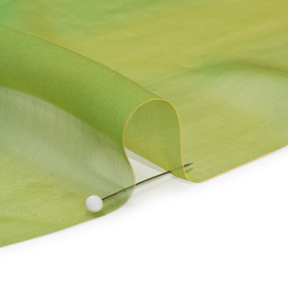 Chiffon-Like Silk Voile - Gold and Kelly Green Iridescent - Adelaide Collection Chiffon-Like Silk Voile - Gold and Kelly Green Iridescent - Adelaide Collection