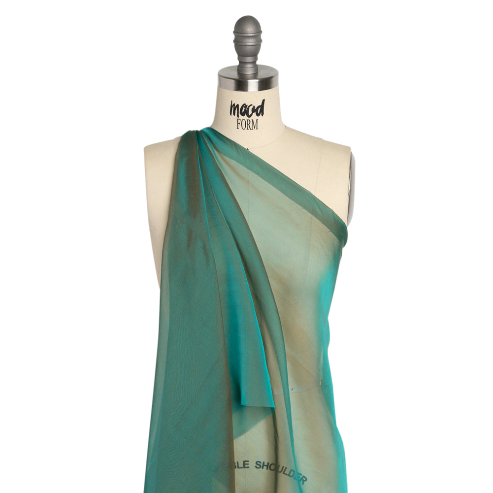 Chiffon-Like Silk Voile - Peacock and Brown Iridescent - Adelaide Collection Chiffon-Like Silk Voile - Peacock and Brown Iridescent - Adelaide Collection
