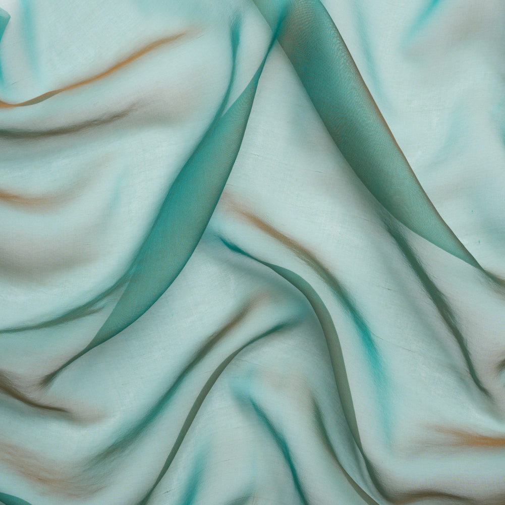 Chiffon-Like Silk Voile - Peacock and Brown Iridescent - Adelaide Collection Chiffon-Like Silk Voile - Peacock and Brown Iridescent - Adelaide Collection