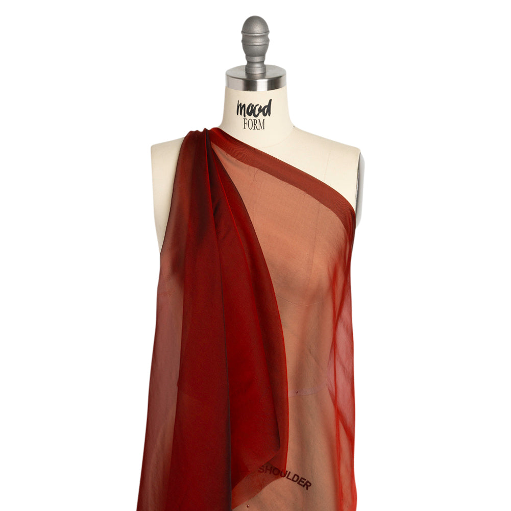 Chiffon-Like Silk Voile - Red and Black Iridescent - Adelaide Collection Chiffon-Like Silk Voile - Red and Black Iridescent - Adelaide Collection