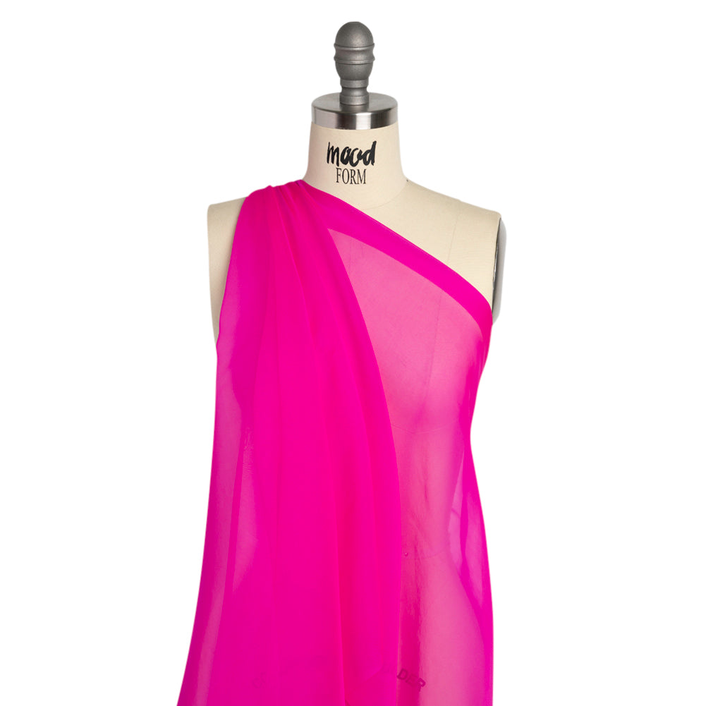 Chiffon-Like Silk Voile - Hot Pink Iridescent - Adelaide Collection Chiffon-Like Silk Voile - Hot Pink Iridescent - Adelaide Collection