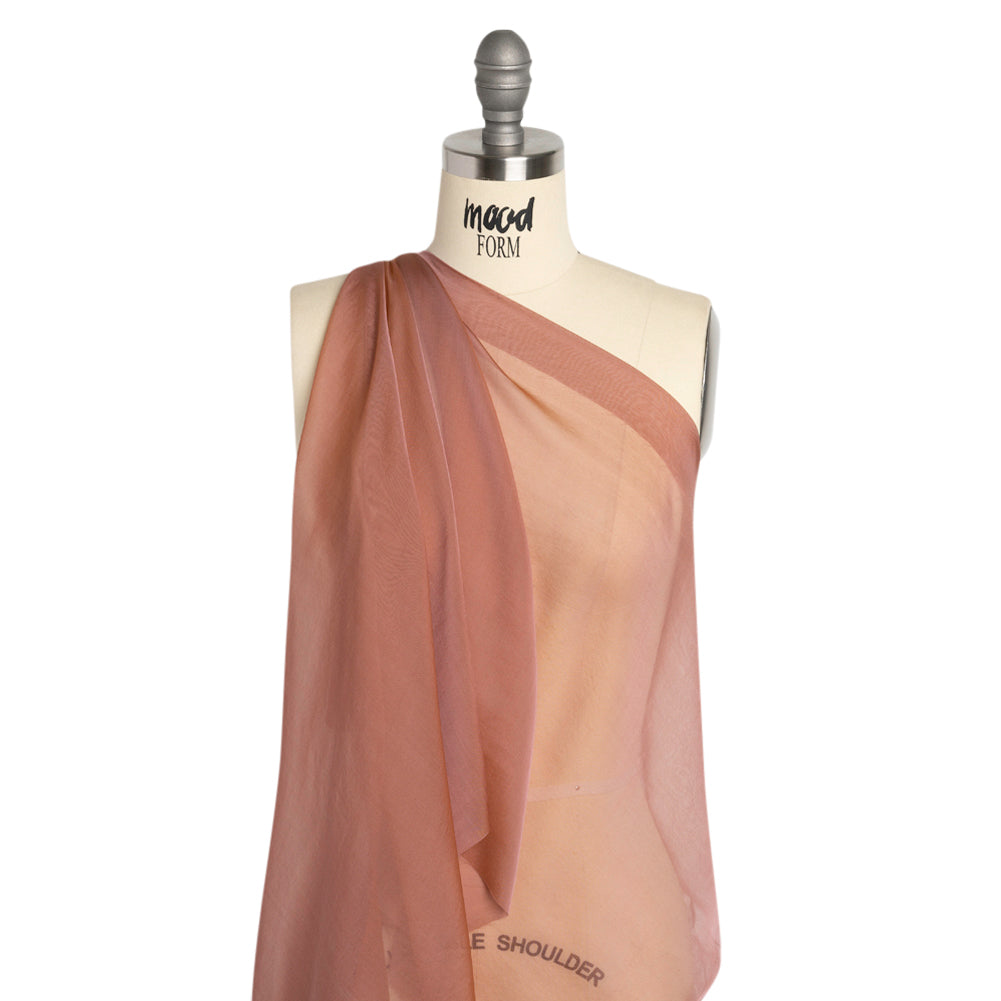 Chiffon-Like Silk Voile - Rose and Brown Iridescent - Adelaide Collection Chiffon-Like Silk Voile - Rose and Brown Iridescent - Adelaide Collection