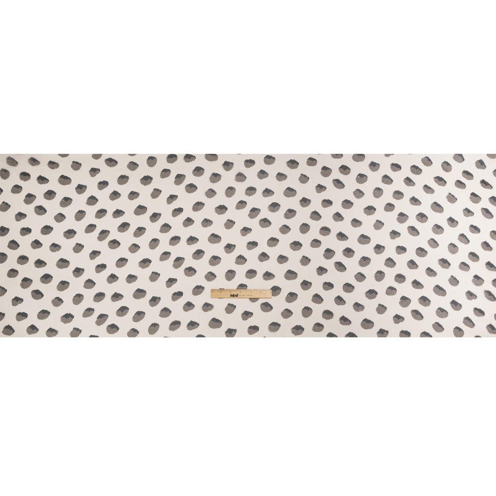 Cream, Black and Gray Brush Spots Silk Chiffon Drape Cream, Black and Gray Brush Spots Silk Chiffon Drape