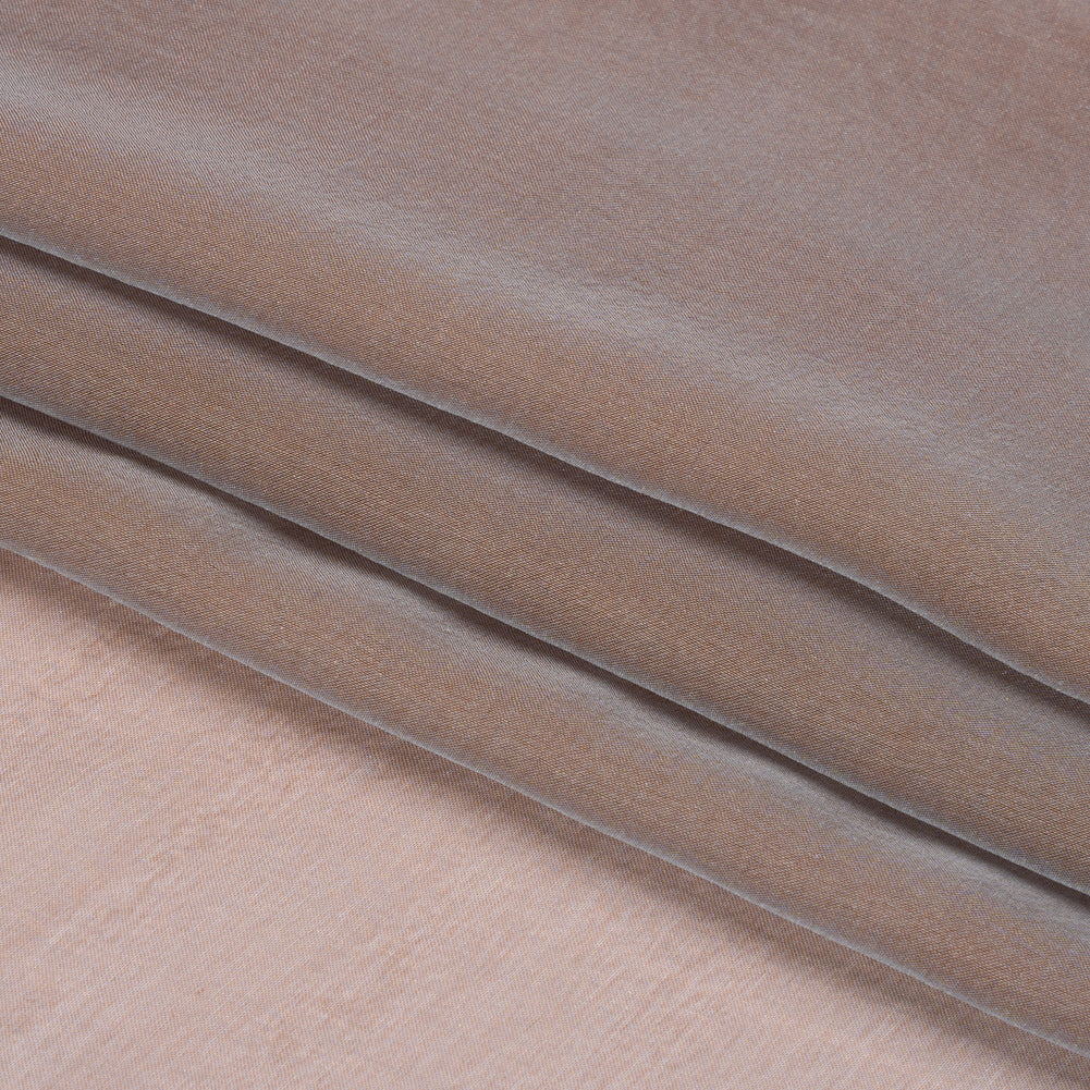 Copper and Bluish Silver Two-Tone Silk Chiffon Folded Copper and Bluish Silver Two-Tone Silk Chiffon Folded