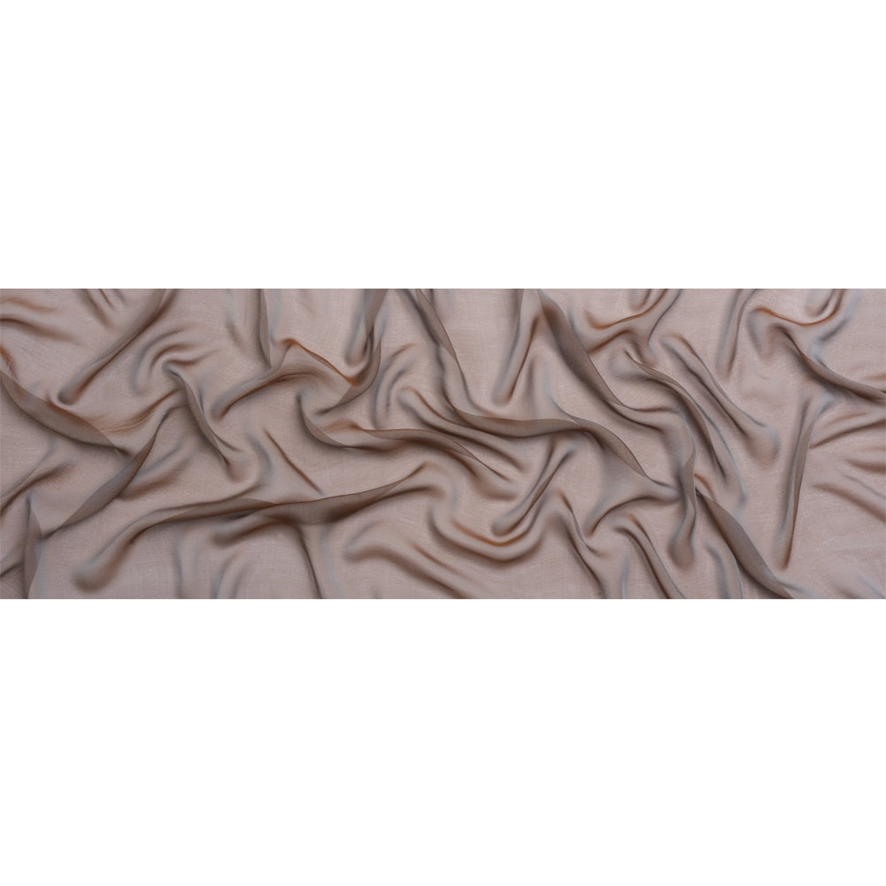 Copper and Bluish Silver Two-Tone Silk Chiffon Full Copper and Bluish Silver Two-Tone Silk Chiffon Full