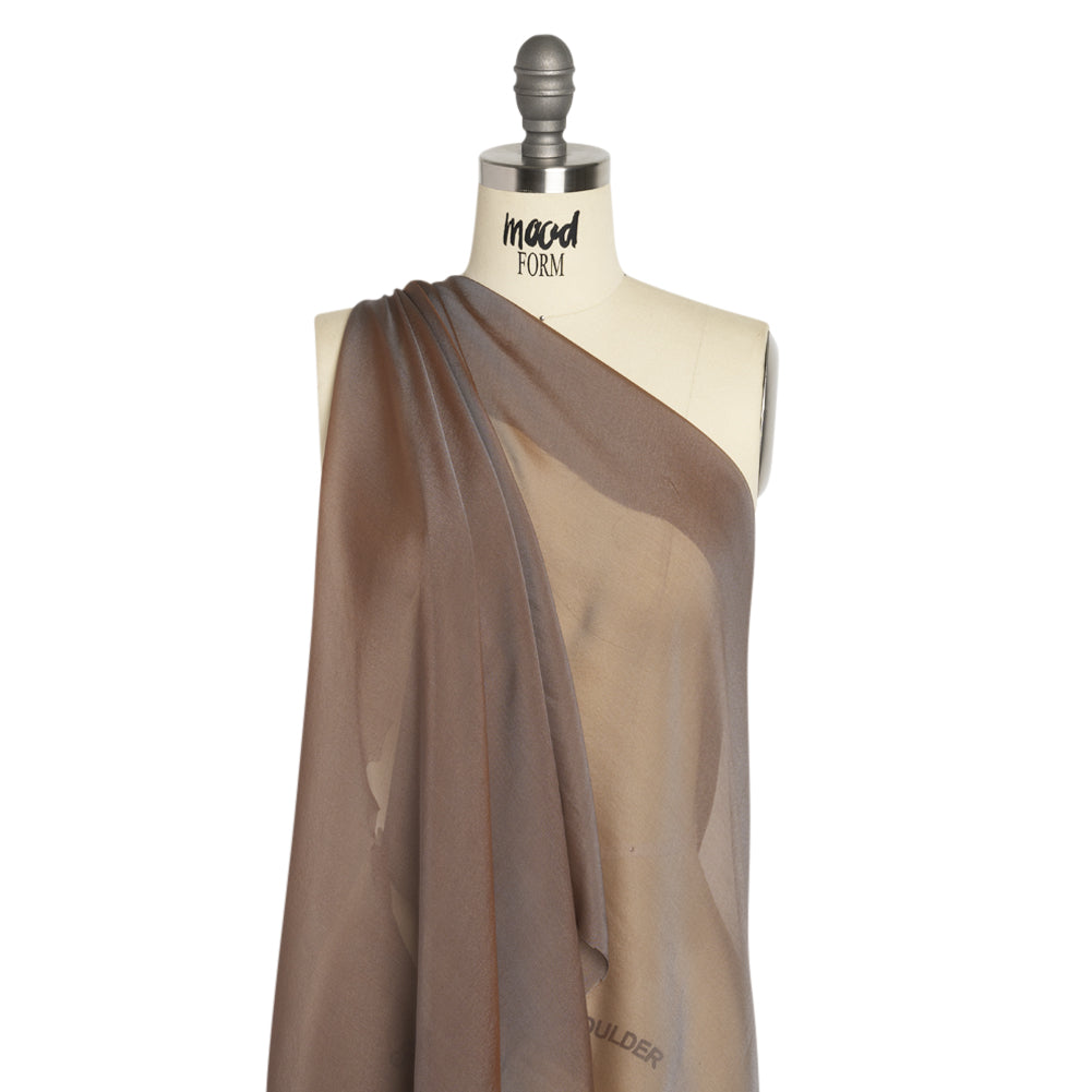 Copper and Bluish Silver Two-Tone Silk Chiffon Drape Copper and Bluish Silver Two-Tone Silk Chiffon Drape