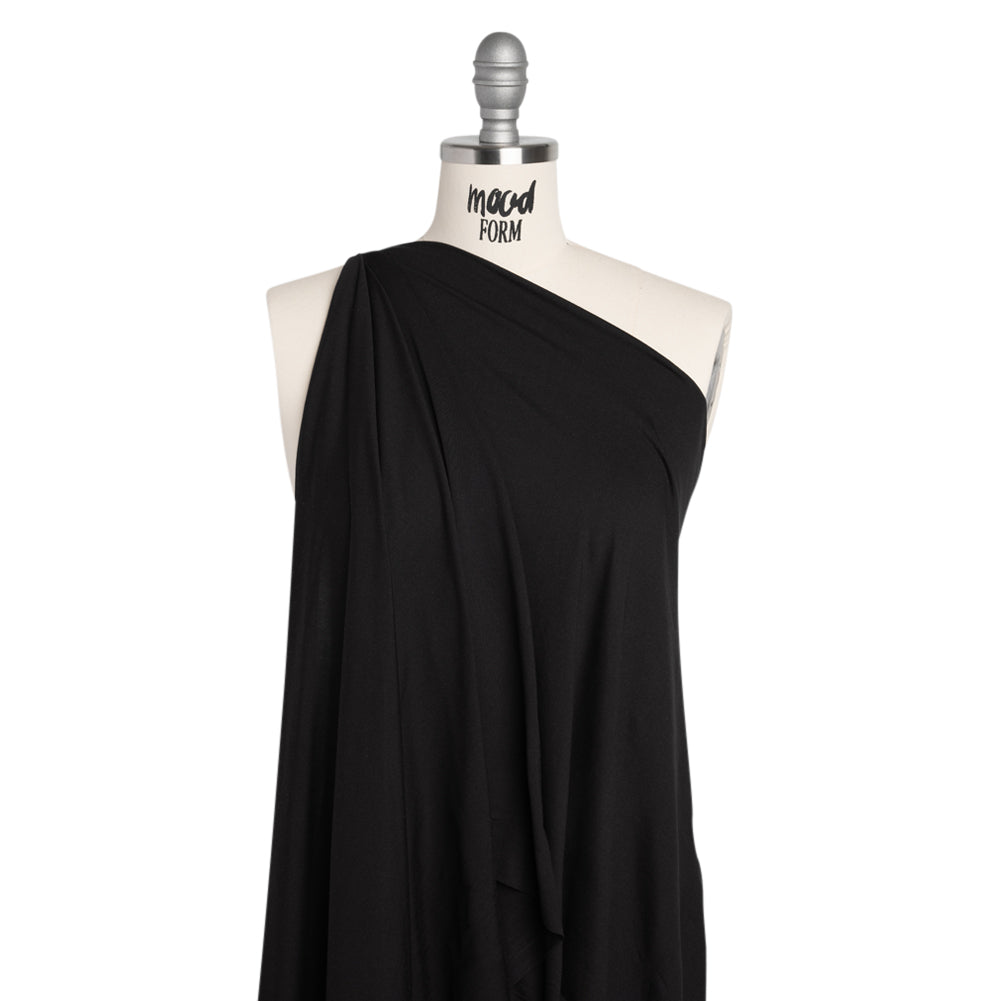 Stretch Polyester Jersey - Black Drape Stretch Polyester Jersey - Black Drape