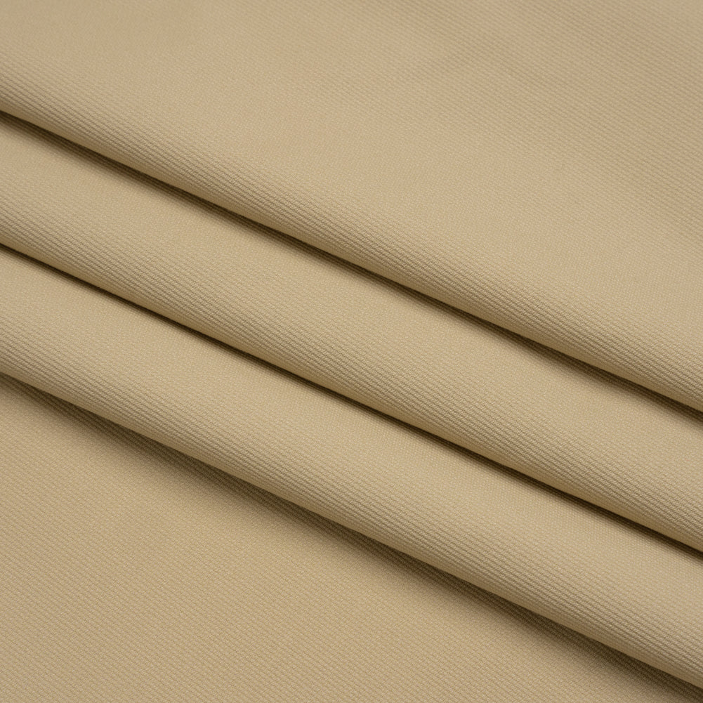 Vertical Ribs Creped Stretch Cotton Dobby - Beige Folded Vertical Ribs Creped Stretch Cotton Dobby - Beige Folded