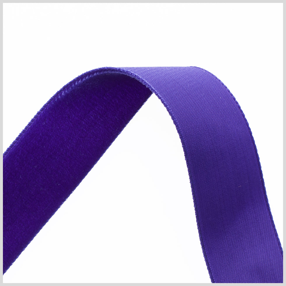 0.875" Purple Nylon Velvet Ribbon Detail 0.875" Purple Nylon Velvet Ribbon Detail