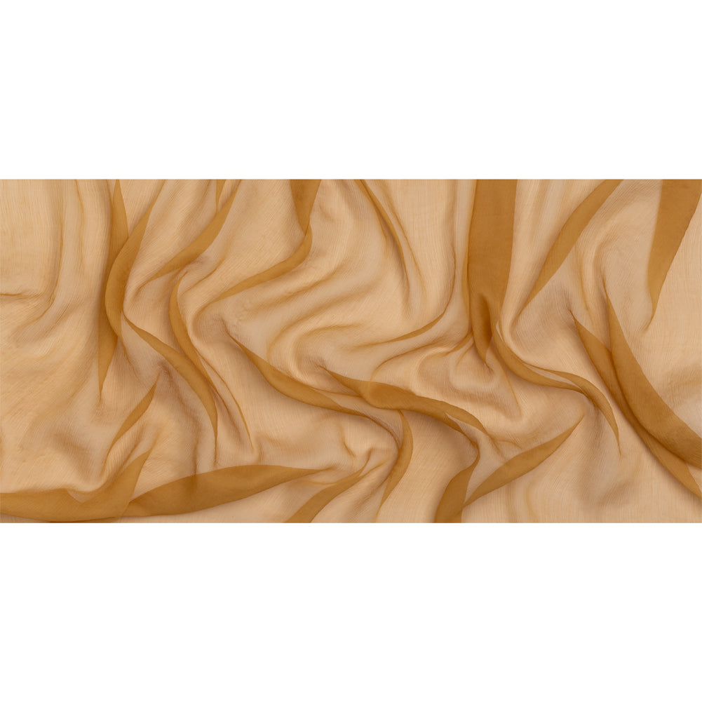 Famous Australian Designer Gold Crinkled Silk Chiffon Full Famous Australian Designer Gold Crinkled Silk Chiffon Full