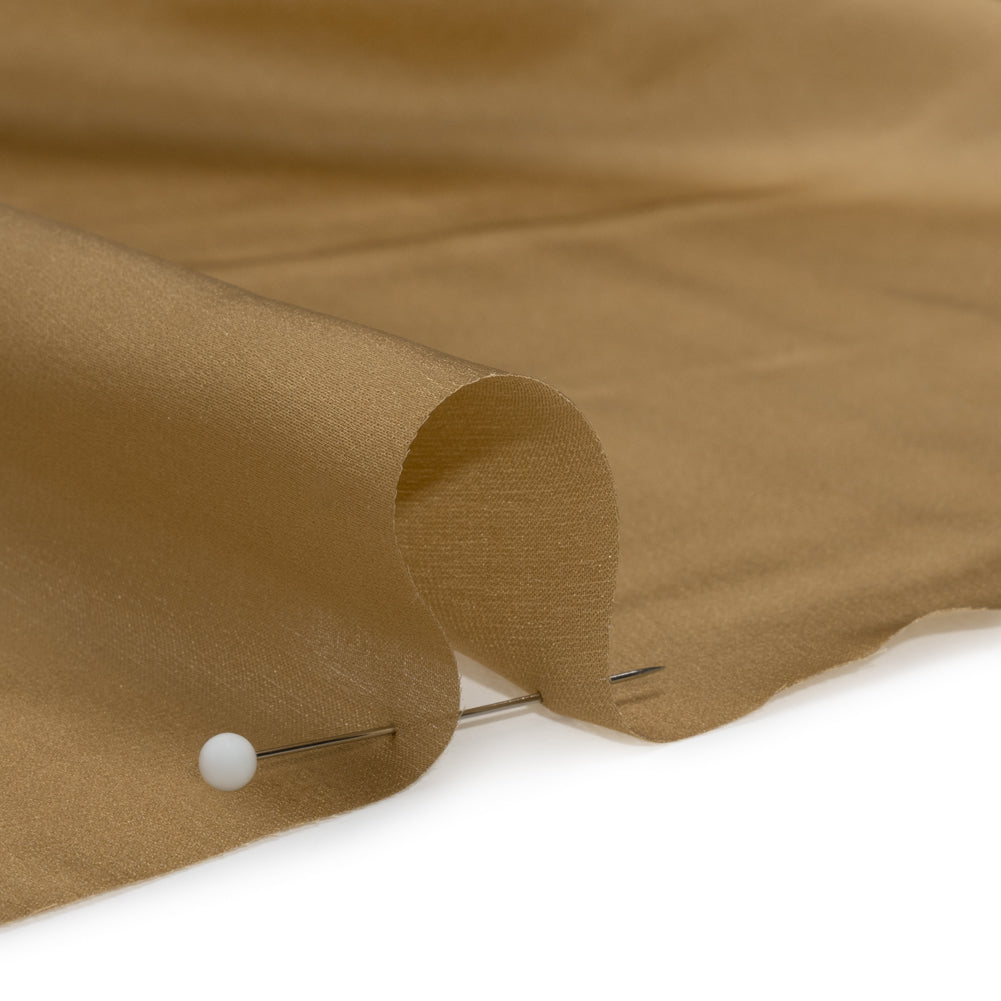 Famous Australian Designer Gold Satin Faced Silk Chiffon Detail Famous Australian Designer Gold Satin Faced Silk Chiffon Detail