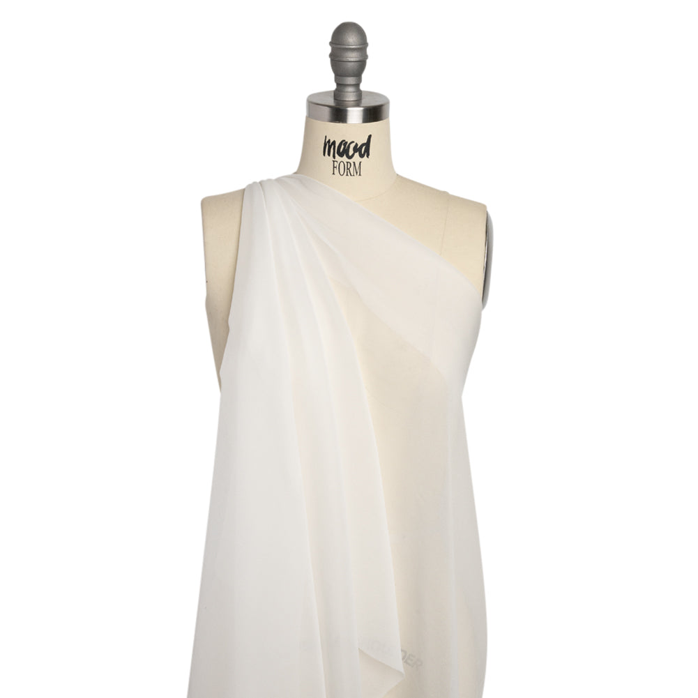 Famous Australian Designer White Silk Georgette Drape Famous Australian Designer White Silk Georgette Drape