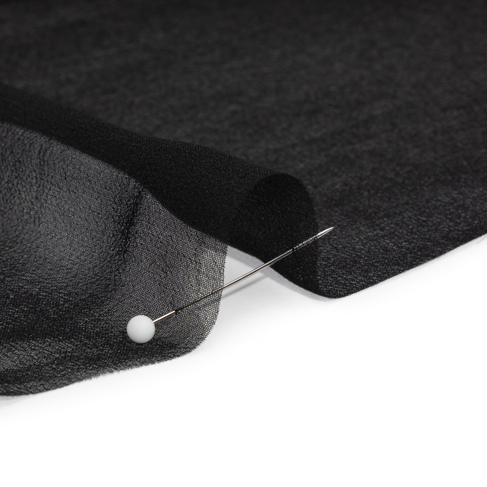 Famous Australian Designer Black Silk Georgette Detail Famous Australian Designer Black Silk Georgette Detail