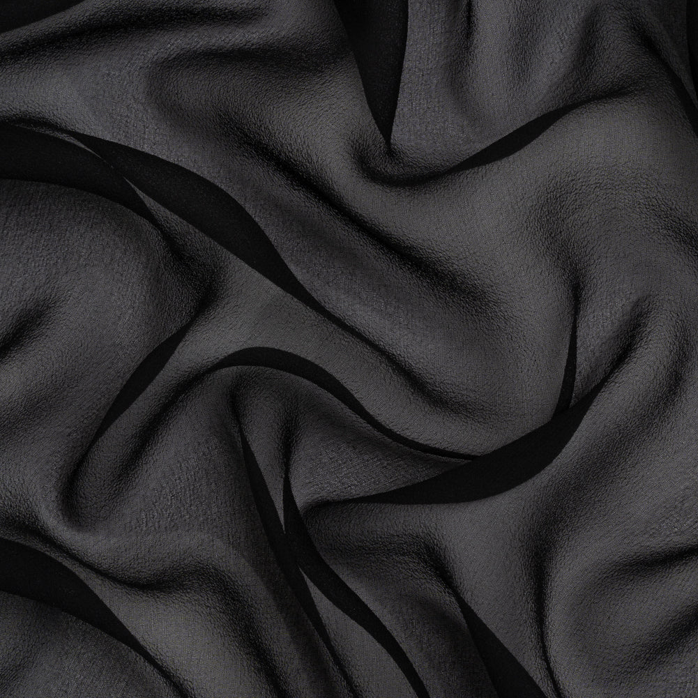 Famous Australian Designer Black Silk Georgette Famous Australian Designer Black Silk Georgette