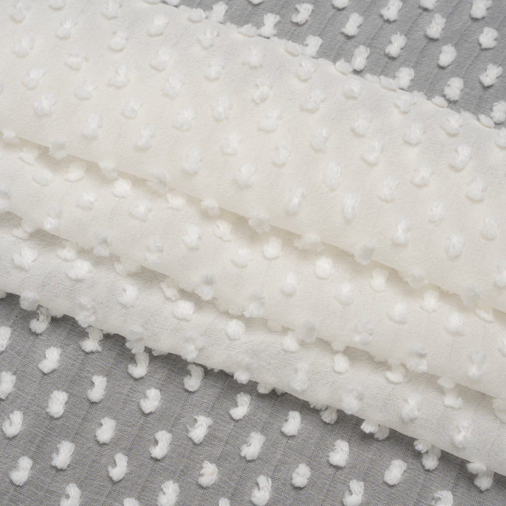Famous Australian Designer Off White Silk Swiss Dot Folded Famous Australian Designer Off White Silk Swiss Dot Folded