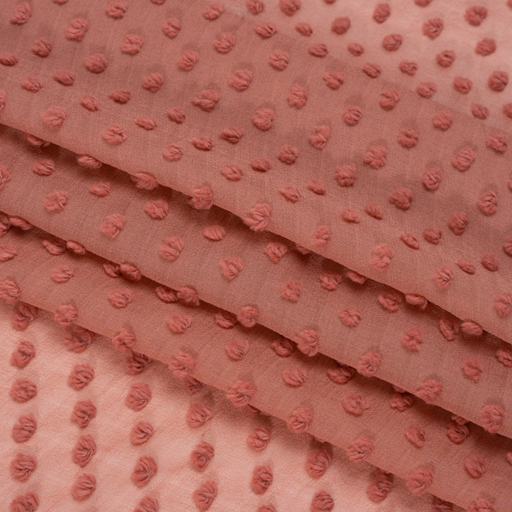 Famous Australian Designer Rose Silk Swiss Dot Georgette Folded Famous Australian Designer Rose Silk Swiss Dot Georgette Folded