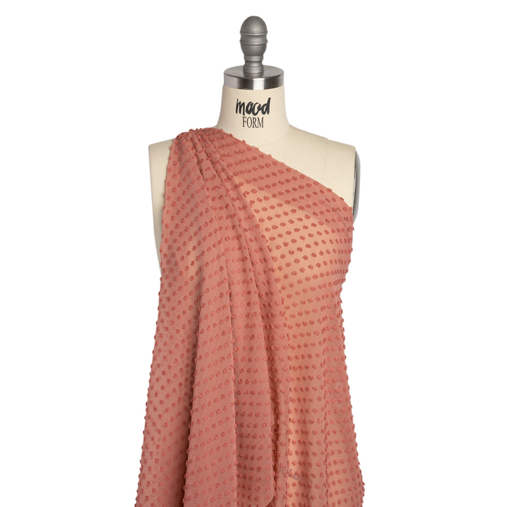 Famous Australian Designer Rose Silk Swiss Dot Georgette Drape Famous Australian Designer Rose Silk Swiss Dot Georgette Drape