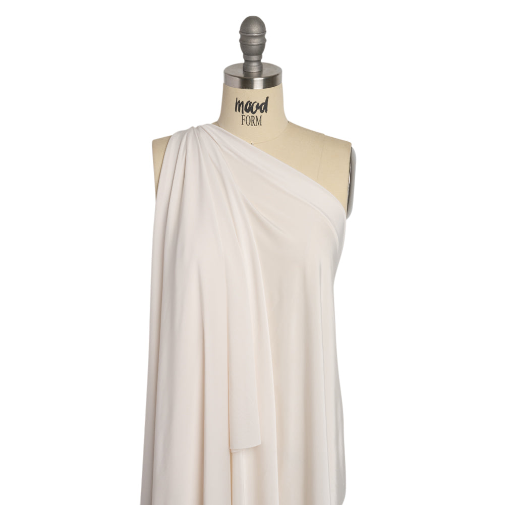 Famous Australian Designer Off White Stretch Polyester Jersey Drape Famous Australian Designer Off White Stretch Polyester Jersey Drape