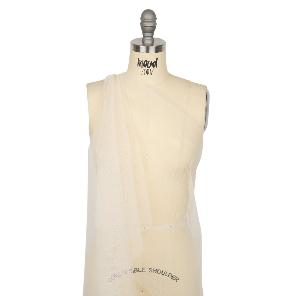 Famous Australian Designer Cream Stiff Polyester Tulle Drape Famous Australian Designer Cream Stiff Polyester Tulle Drape