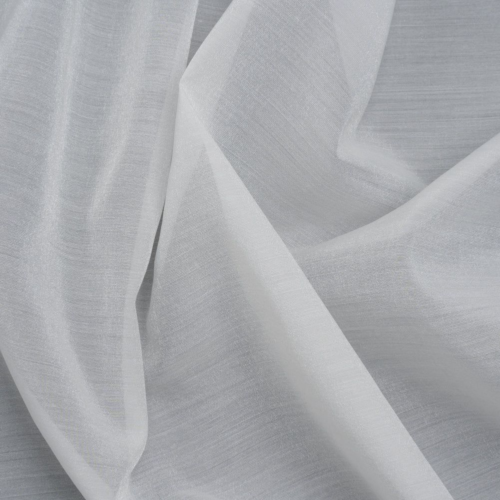 Famous Australian Designer White Shimmering Crisp Polyester Woven Famous Australian Designer White Shimmering Crisp Polyester Woven