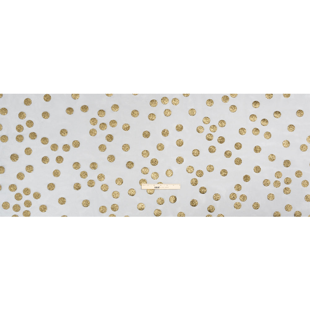 Famous Australian Designer Black and Gold Glitter Polka Dots Tulle Full Famous Australian Designer Black and Gold Glitter Polka Dots Tulle Full