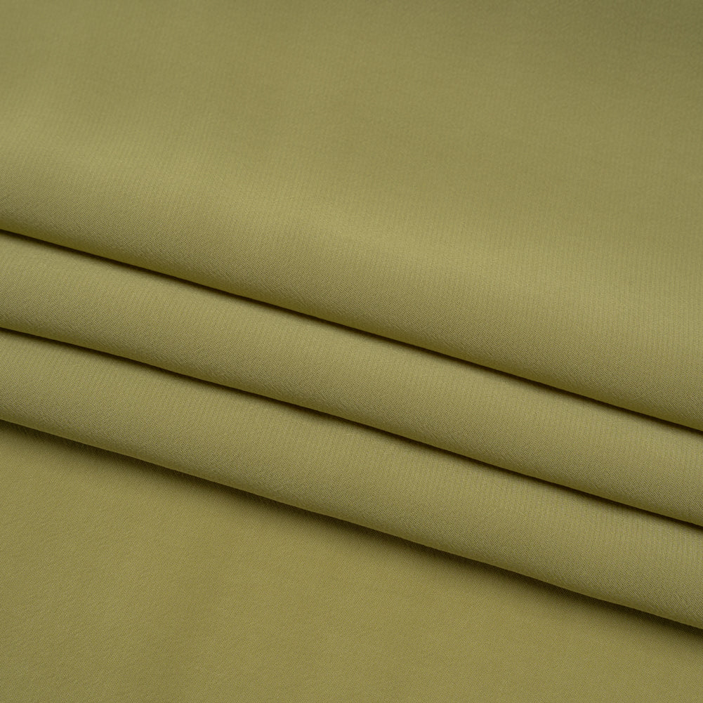 Famous Australian Designer Pea Green Viscose Crepe de Chine Folded Famous Australian Designer Pea Green Viscose Crepe de Chine Folded