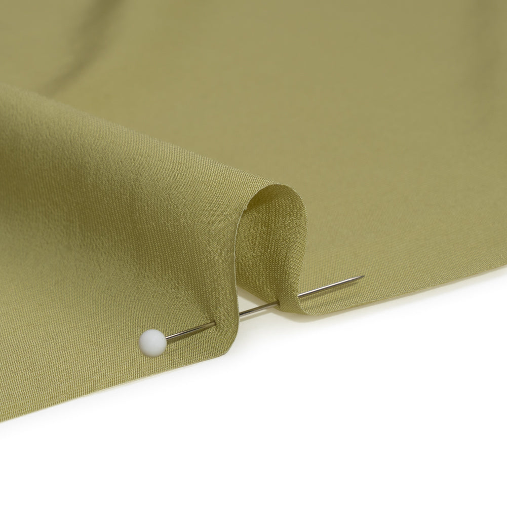 Famous Australian Designer Pea Green Viscose Crepe de Chine Detail Famous Australian Designer Pea Green Viscose Crepe de Chine Detail