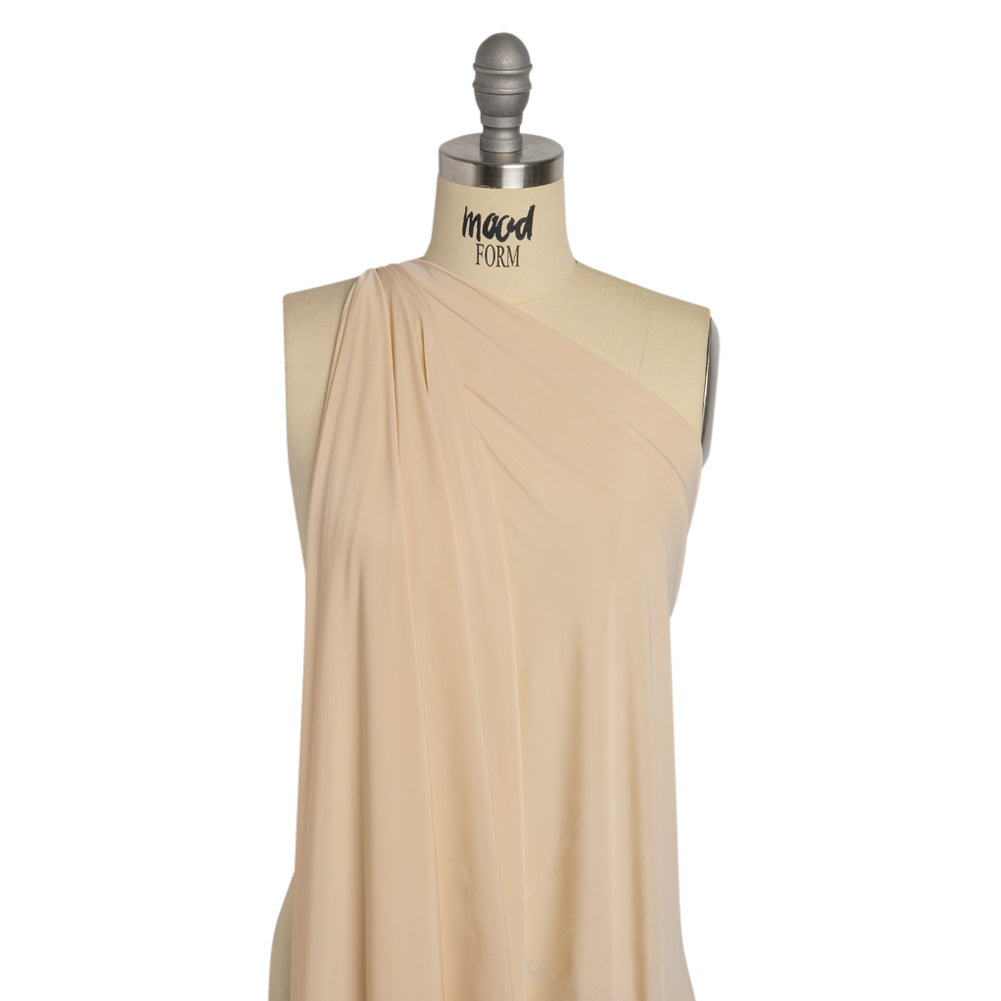 Famous Australian Designer Light Beige Stretch Polyester Jersey Drape Famous Australian Designer Light Beige Stretch Polyester Jersey Drape