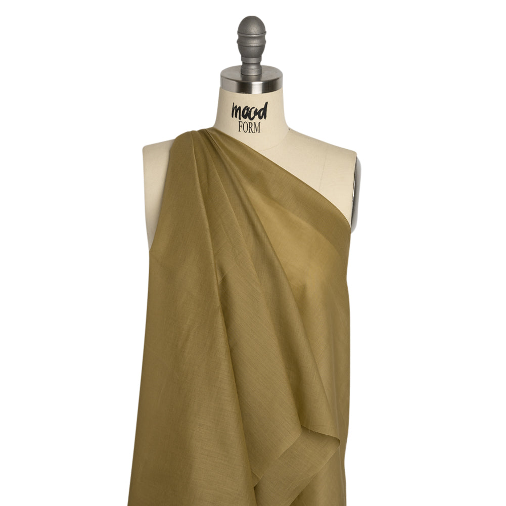 Famous Australian Designer Khaki Cotton Voile Drape Famous Australian Designer Khaki Cotton Voile Drape