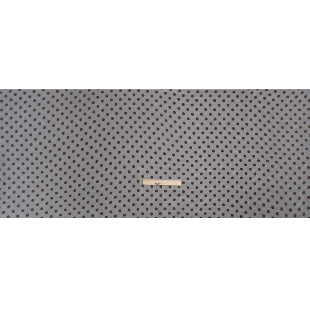 Famous Australian Designer Charcoal Satin Burnout Polka Dots Polyester Chiffon Full Famous Australian Designer Charcoal Satin Burnout Polka Dots Polyester Chiffon Full