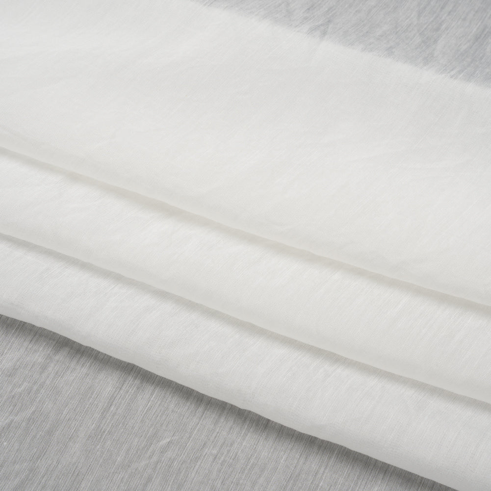 Famous Australian Designer White Cotton and Polyester Voile Folded Famous Australian Designer White Cotton and Polyester Voile Folded