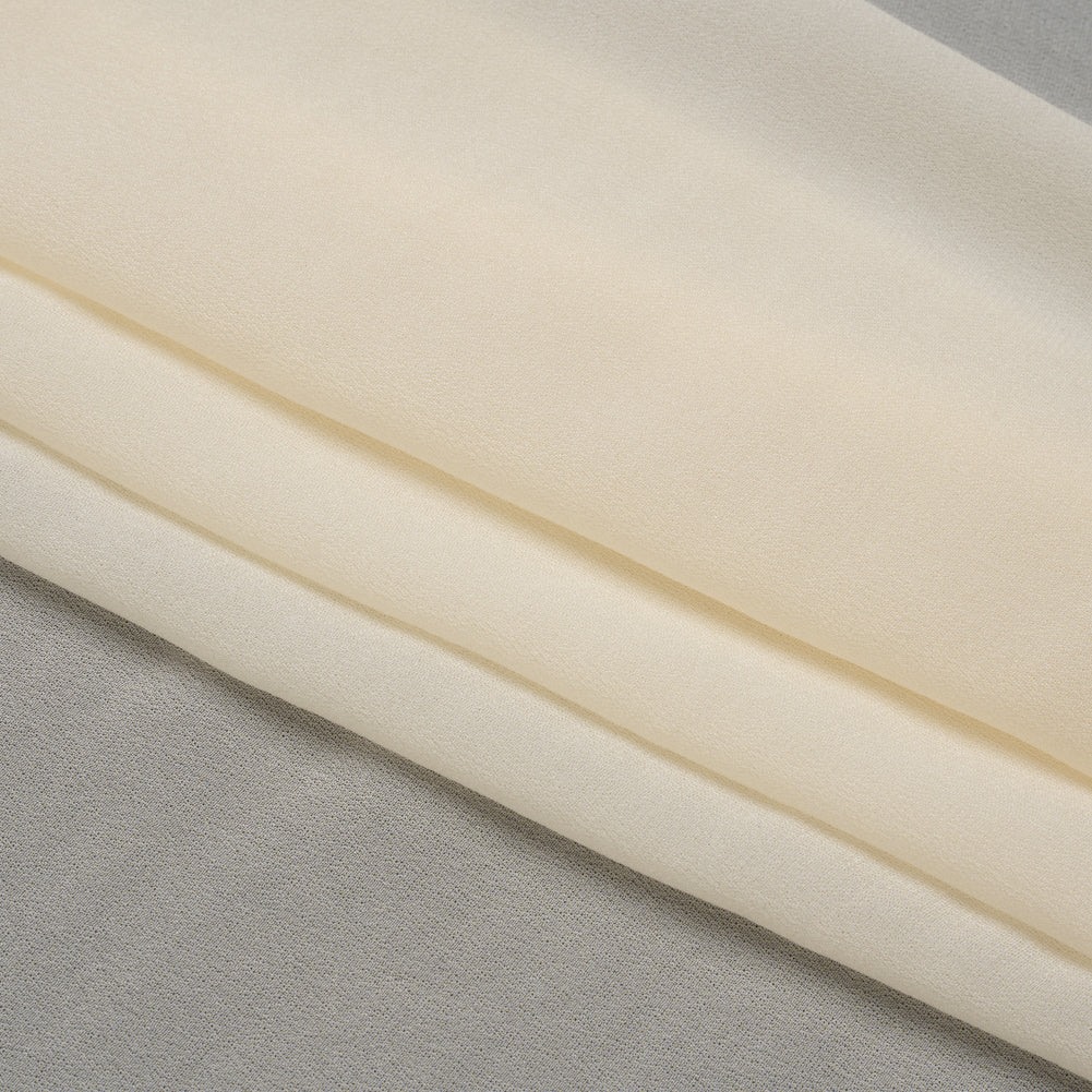 Famous Australian Designer Cream Viscose Georgette Folded Famous Australian Designer Cream Viscose Georgette Folded