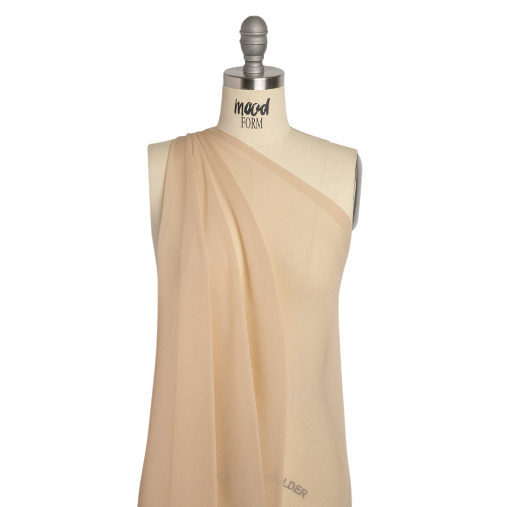 Famous Australian Designer Buff Silk Georgette Drape Famous Australian Designer Buff Silk Georgette Drape