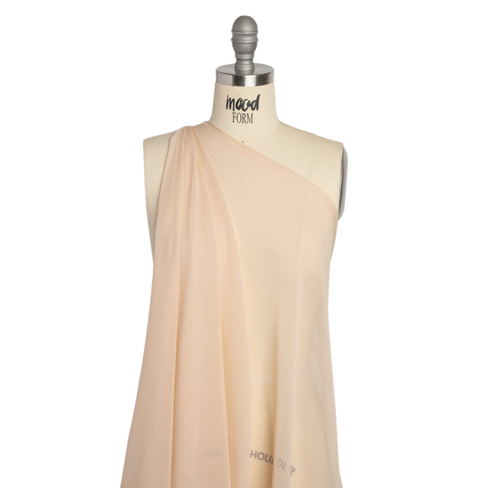 Famous Australian Designer Nude Silk Georgette Drape Famous Australian Designer Nude Silk Georgette Drape