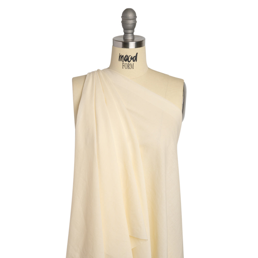 Famous Australian Designer Ecru Cotton Voile Drape Famous Australian Designer Ecru Cotton Voile Drape