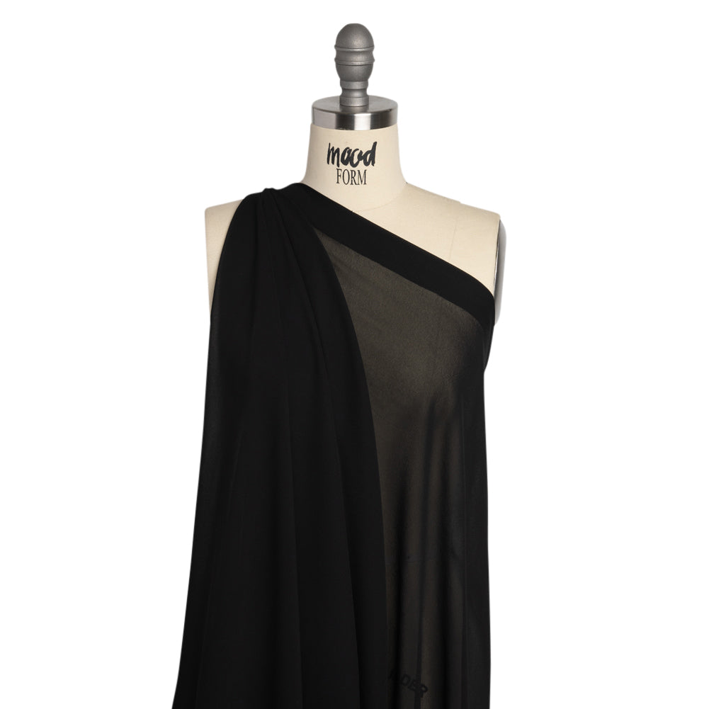 Famous Australian Designer Ink Viscose Georgette Drape Famous Australian Designer Ink Viscose Georgette Drape