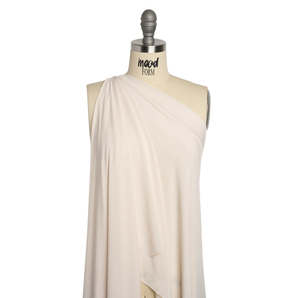 Famous Australian Designer Ecru Stretch Polyester Jersey Drape Famous Australian Designer Ecru Stretch Polyester Jersey Drape
