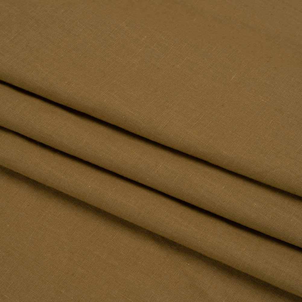 Famous Australian Designer Khaki Linen and Cotton Woven Folded Famous Australian Designer Khaki Linen and Cotton Woven Folded