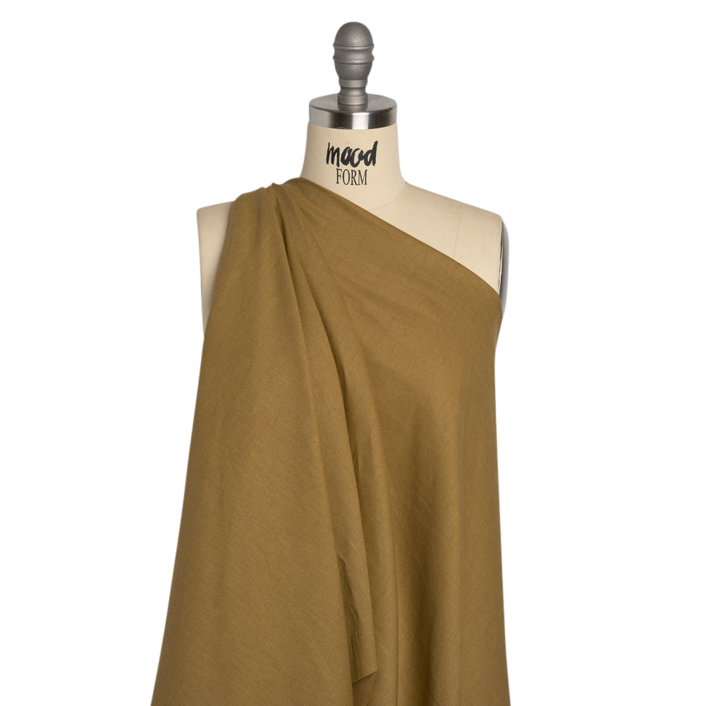 Famous Australian Designer Khaki Linen and Cotton Woven Drape Famous Australian Designer Khaki Linen and Cotton Woven Drape