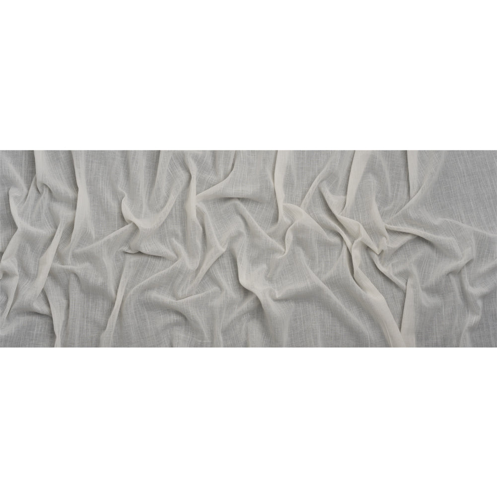 Famous Australian Designer White Crinkled Cotton and Linen Gauze Full Famous Australian Designer White Crinkled Cotton and Linen Gauze Full
