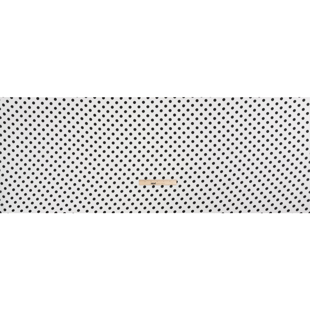 Famous Australian Designer Black and White Burnout Satin Polka Dots Polyester Chiffon Full Famous Australian Designer Black and White Burnout Satin Polka Dots Polyester Chiffon Full